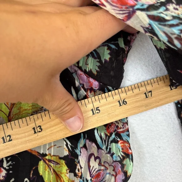 Free People Floral Long Sleeve Dress - Black and Multicolor - Picture 5 of 6